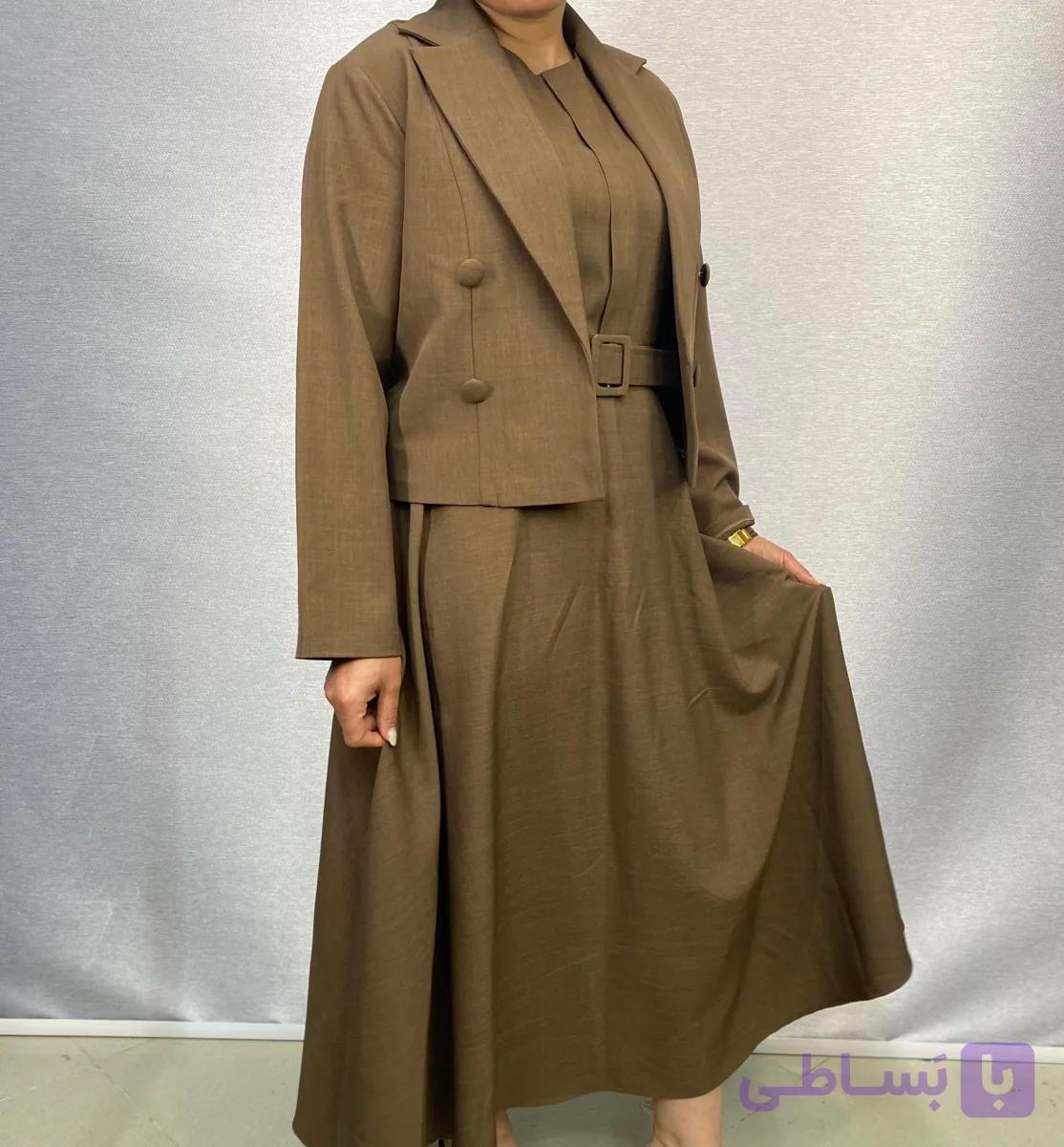 ست دو تیکه زنانه کت و سارافون بزایاق