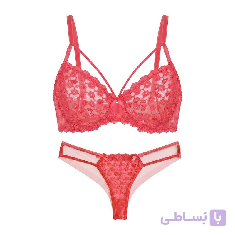 ست شورت و سوتین تور گلدار بارون کاپ C کد 055 — تصویر 1