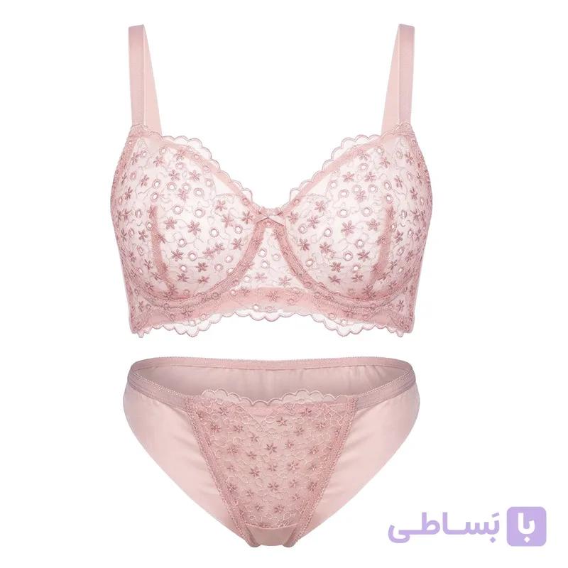 ست شورت و سوتین زنانه بارون مدل خامه دوزی کد 092 — تصویر 1