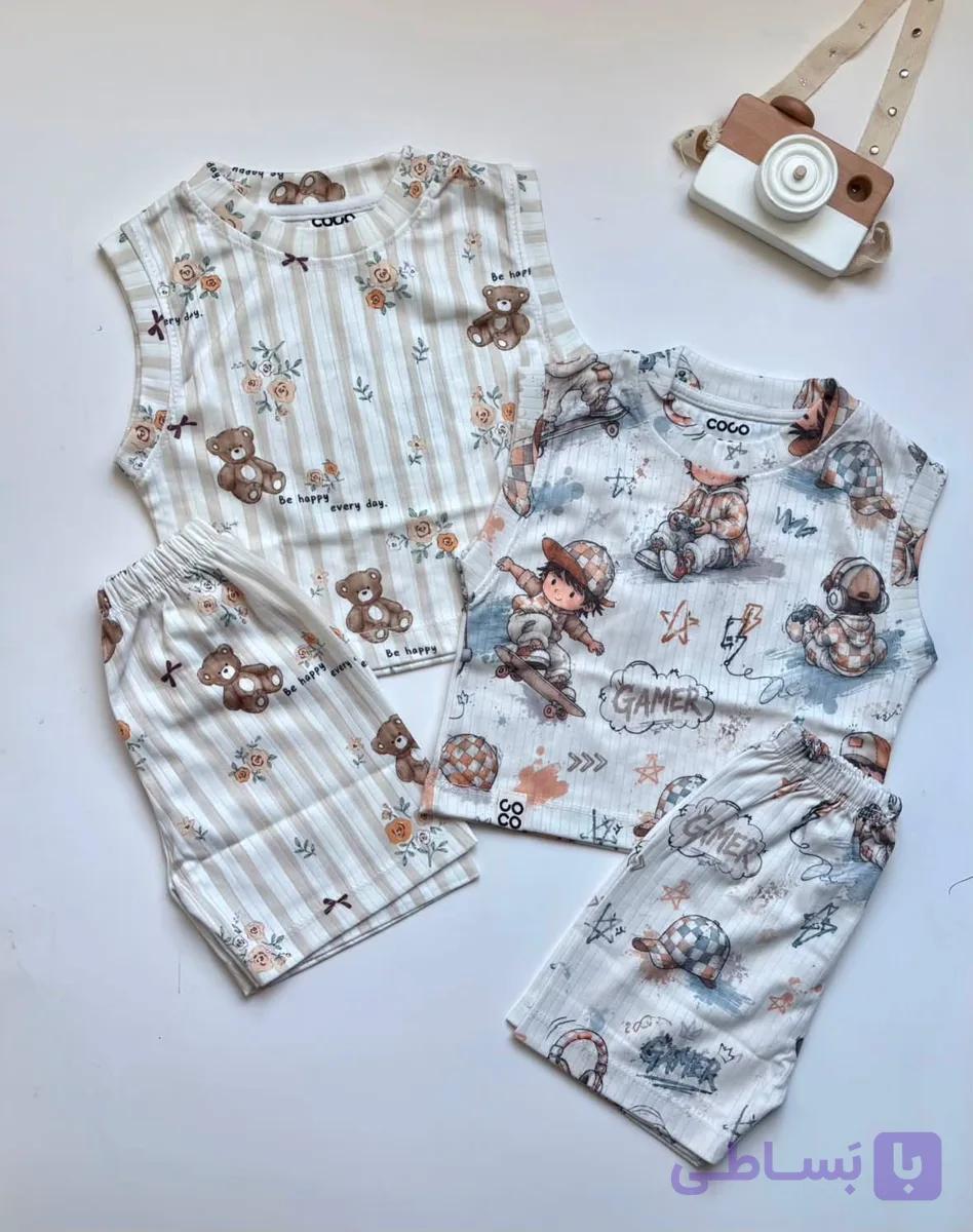 تاپ و شلوارک پنبه کوکو از۱سال تا ۱۳سال