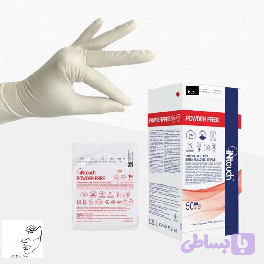 دستکش جراحی اینتاچ سایز 6.5