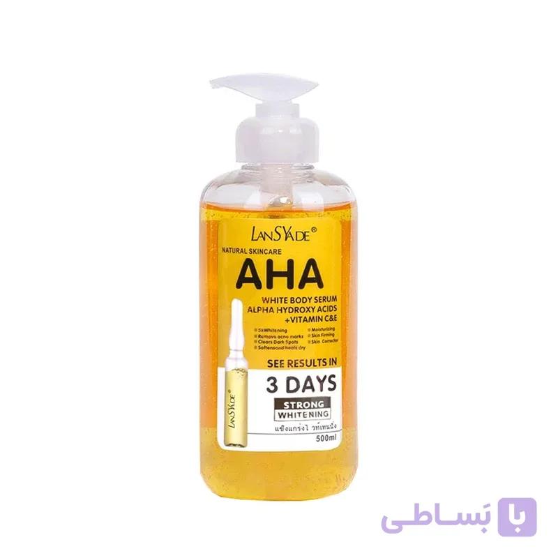 سرم روشن کننده پوست لنسیاد مدل AHA ویتامین سی حجم ۵۰۰ میلی لیتر