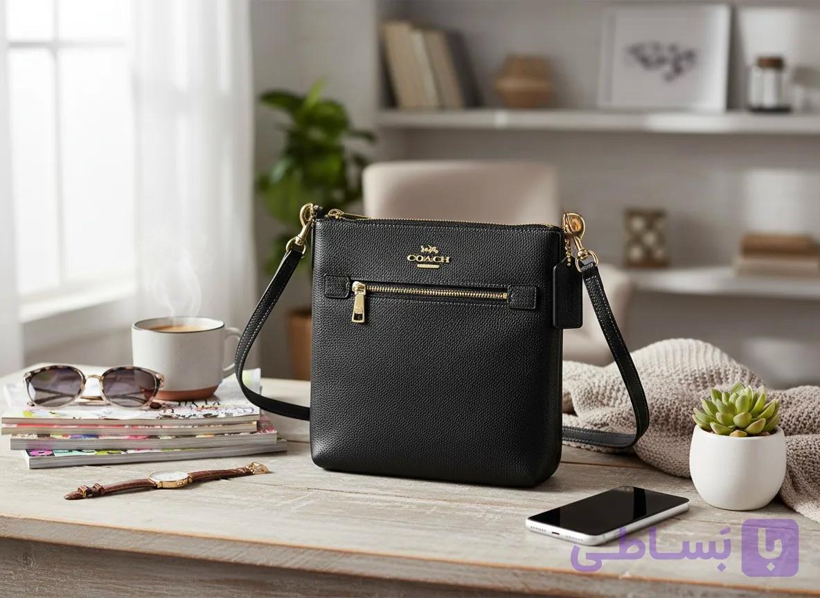 کیف زنانه کراسبادی Coach مدل Mini Rowan File با چرم کراسگرین