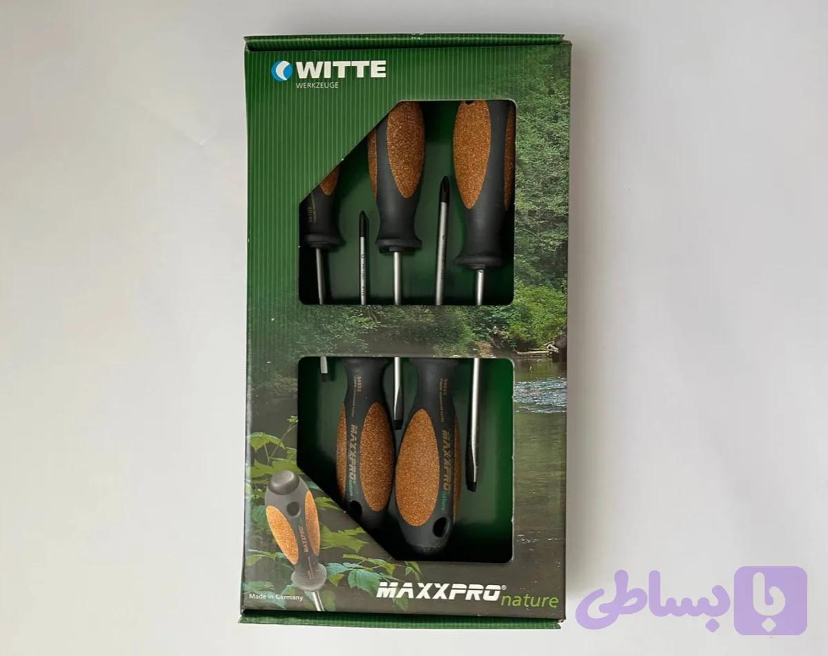پیچ گوشتی سری ۵ عددی ویته آلمان دسته چوبی