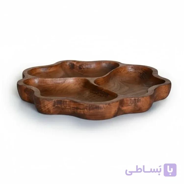اردو خوری چوبی طرح گل سه خانه  _ راش وارداتی _بلوط کد 4562