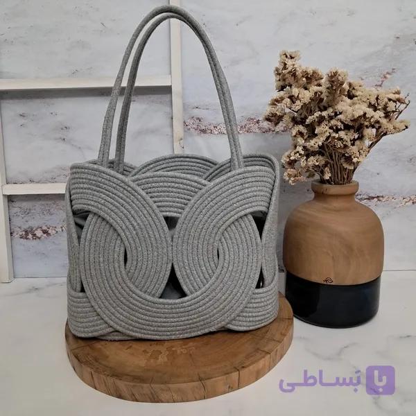 کیف دوشی پیچک قیطان دوزی با آستر پارچه‌ای کد 135 — تصویر 1