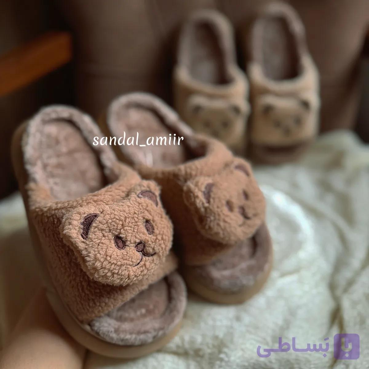 دمپایی پولیشی پاپوش زنانه خرسی