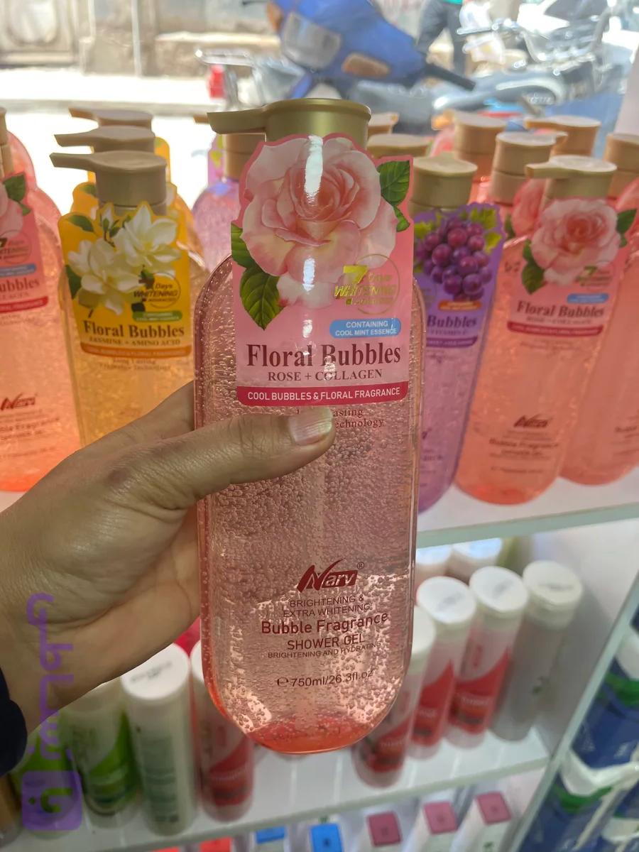 شامپو بدن عطری و روشن‌کننده ناری (Nary) مدل Rose + Collagen حجم ۷۵۰ میلی‌لیتر