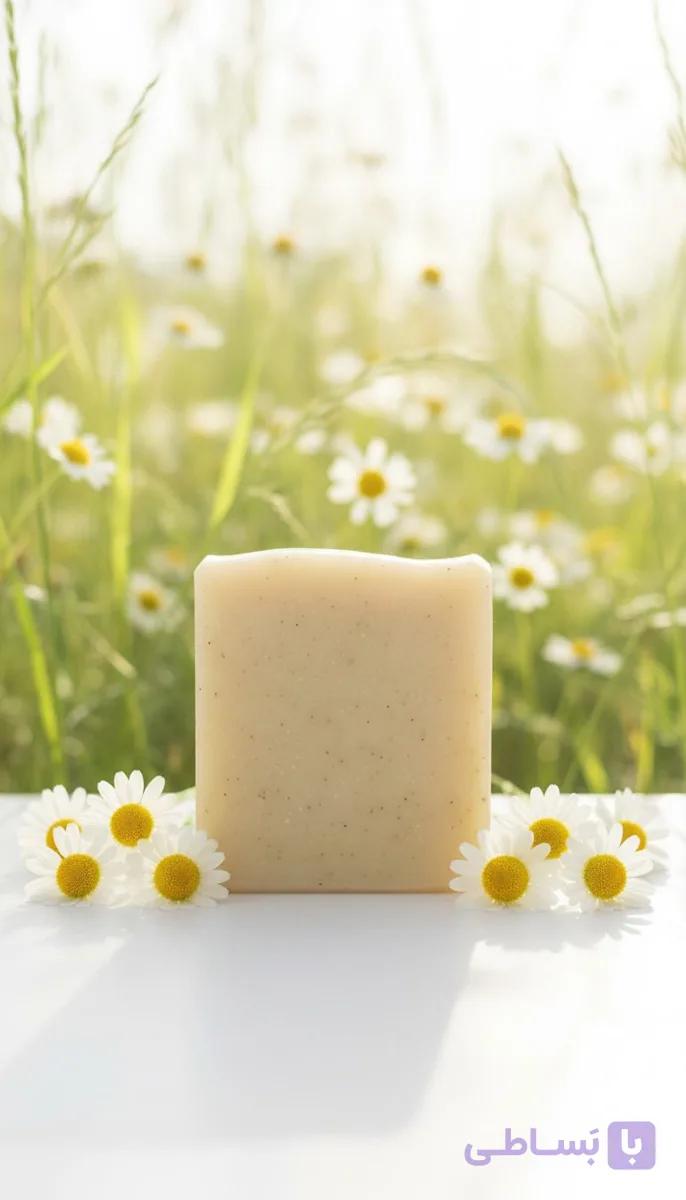 صابون گیاهی دست ساز بابونه  (ضد حساسیت و رفع جای جوش) 100گرم| مخصوص پوست خشک و حساس مهتاب