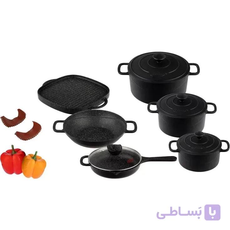 سرویس قابلمه چدن نالینو مدل Bona ۱۰ پارچه — تصویر 1