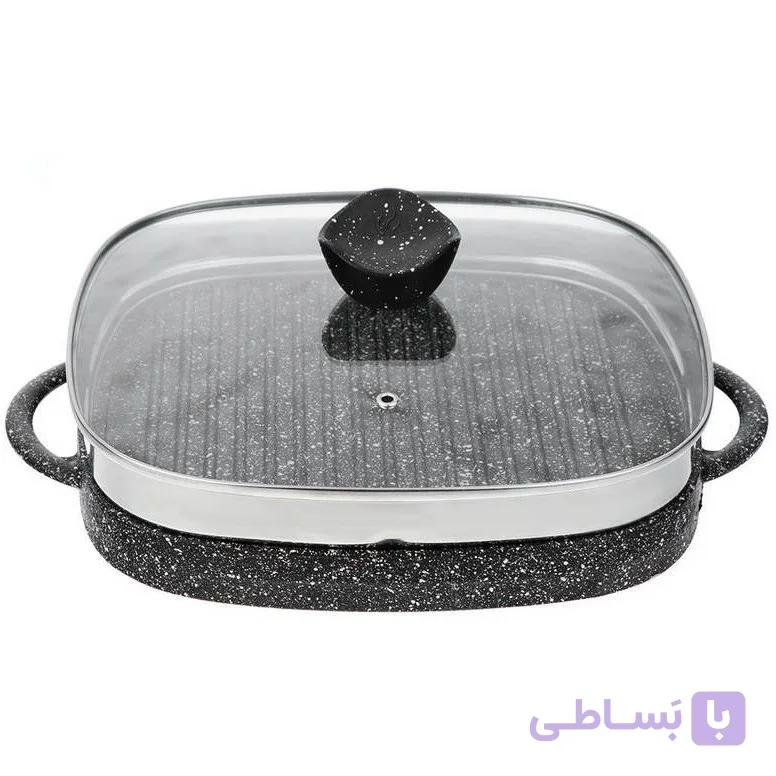 تابه گریل نالینو مدل Lorenza سایز ۲۸ با درب شیشه ای — تصویر 1