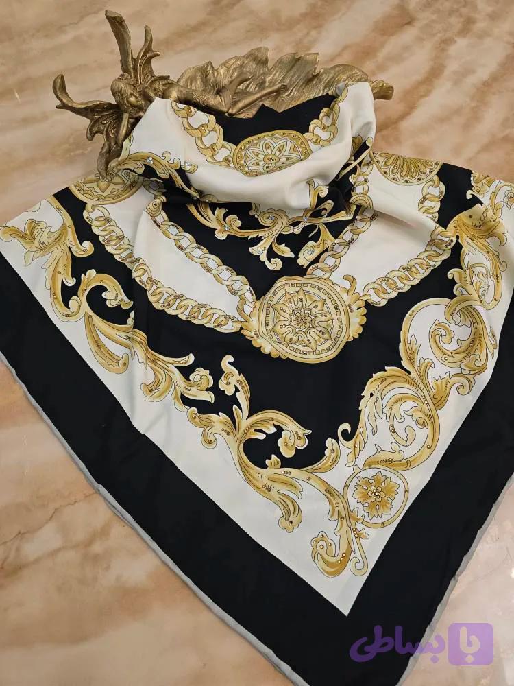 روسری ابریشم نگین دار