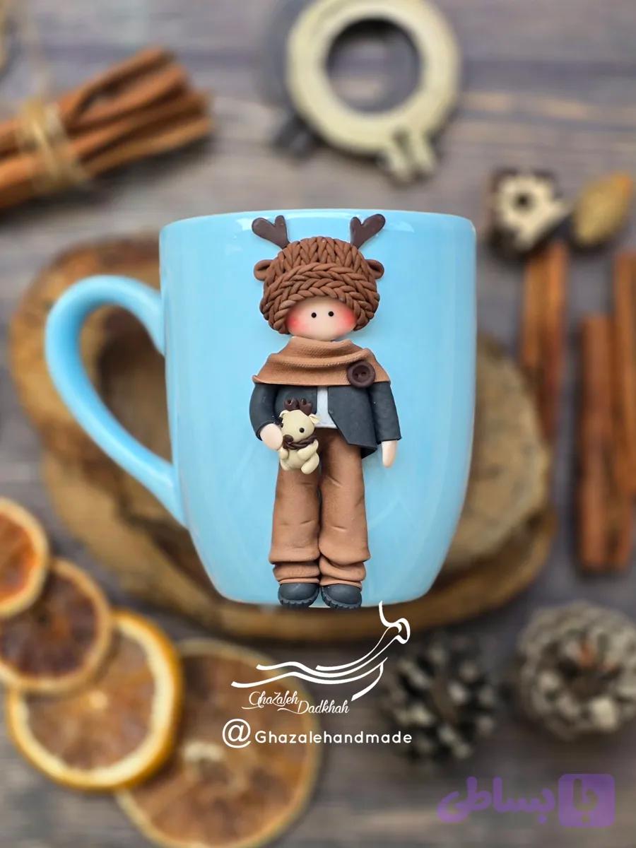 ماگ سرامیکی فیمو مدل پسر گوزنی