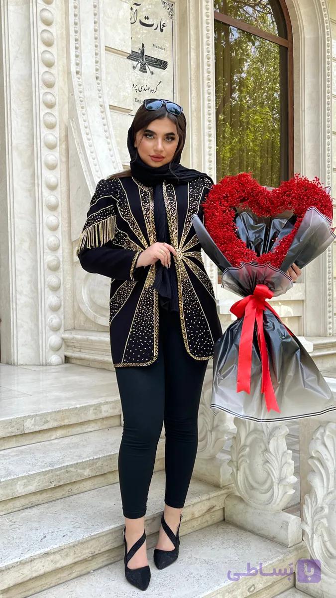 کت زنانه جواهر دوزی مدل خورشید