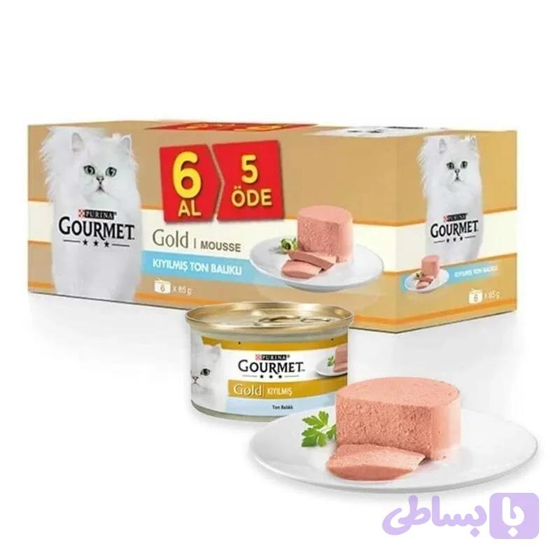 کنسرو گربه گورمت گلد مدل گوشت گاو وزن 85 گرم بسته 6 عددی — تصویر 1