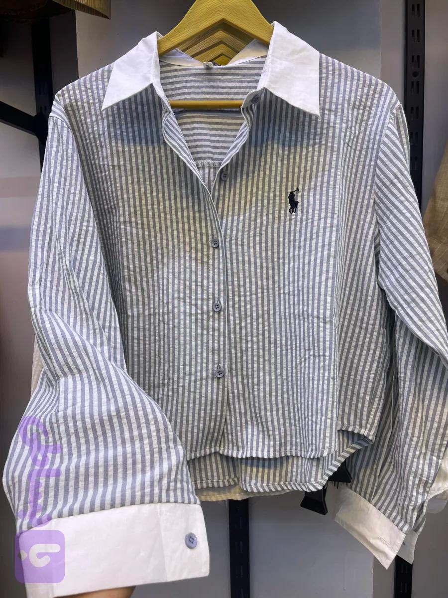 شومیز راه راه مارک polo وارداتی جنس نخ باکیفیت زنانه