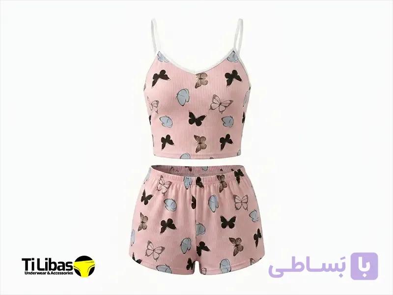 تاپ نیم تنه شورتک نخ کبریتی طرح پروانه زنانه — تصویر 1