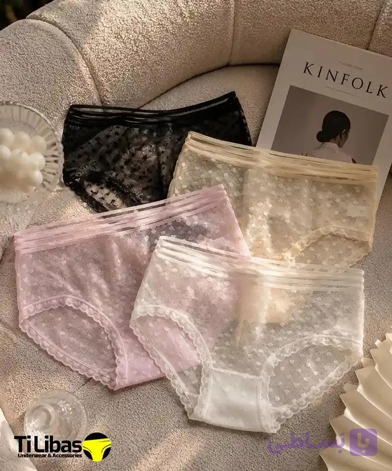 شورت زنانه توری نازک بدن نما وارداتی — تصویر 1