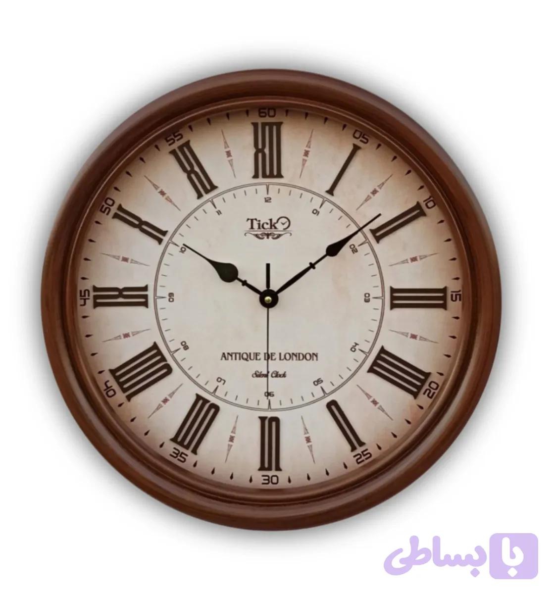 ساعت دیواری چوبی تیک مدل 402 | اعداد انگلیسی — تصویر 1