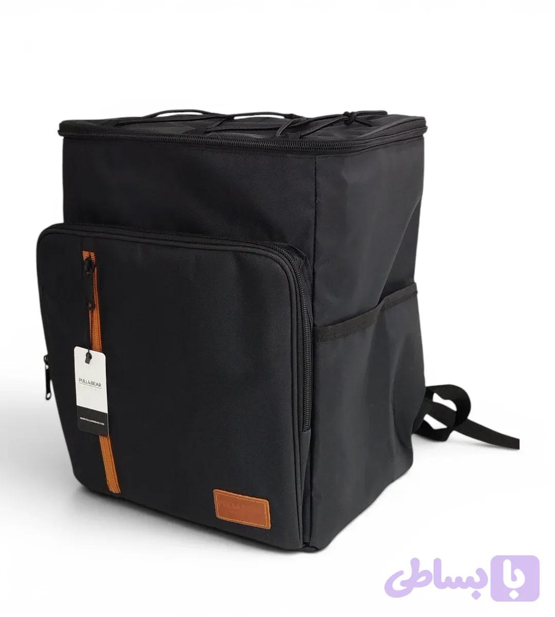 کوله پشتی عایق‌دار 18 لیتری Pull&Bear مشکی | کیف ترمو مسافرتی — تصویر 1