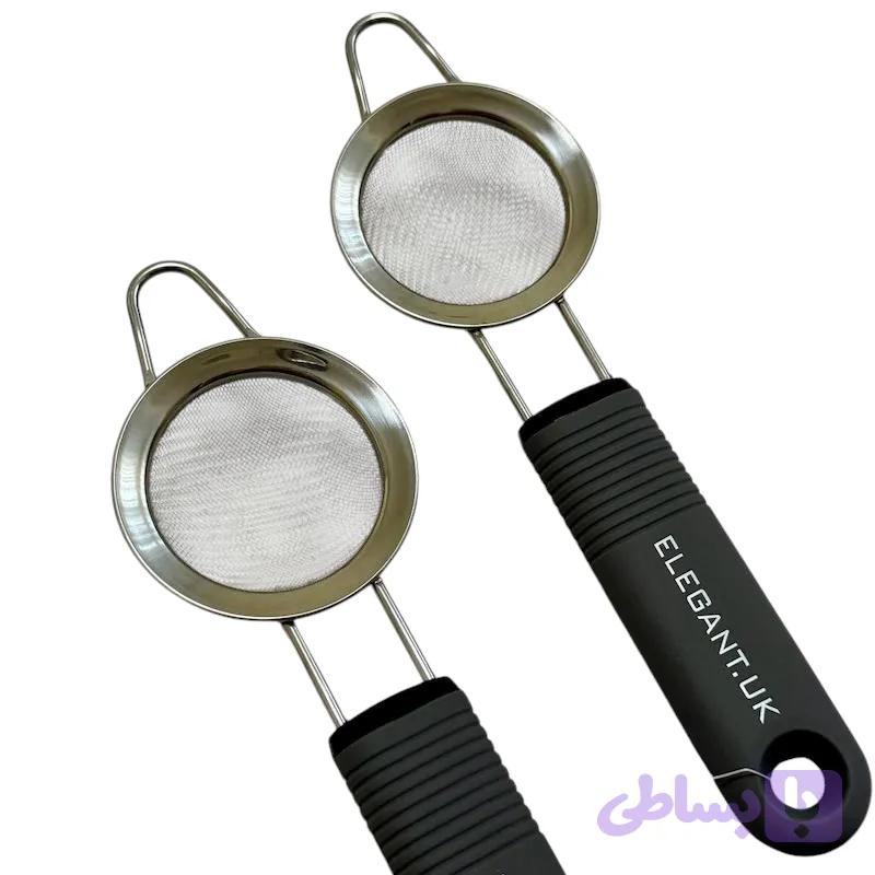 صافی چای دسته سیلیکونی الگانت | صافی استیل چای و دمنوش با دسته ضدلغزش — تصویر 1