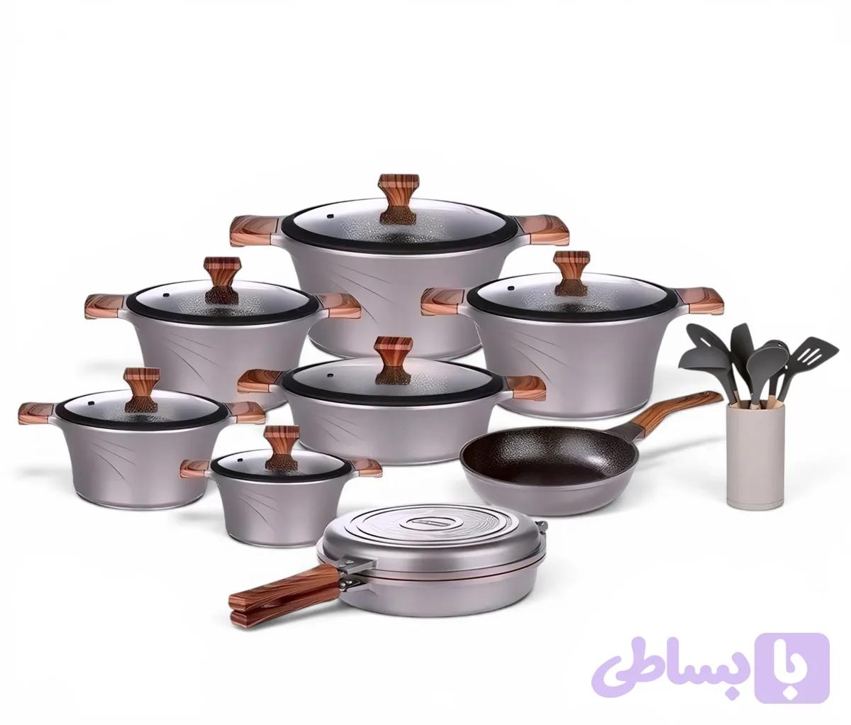 سرویس قابلمه 23 پارچه کاندید مدل سزار با پوشش تیتانیوم — تصویر 1