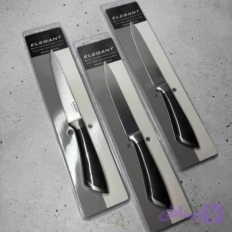 چاقو سرآشپز 7 کربنه الگانت 9 سانتی | چاقوی سوئیسی کوچک، تیز و حرفه‌ای آشپزخانه — تصویر 1