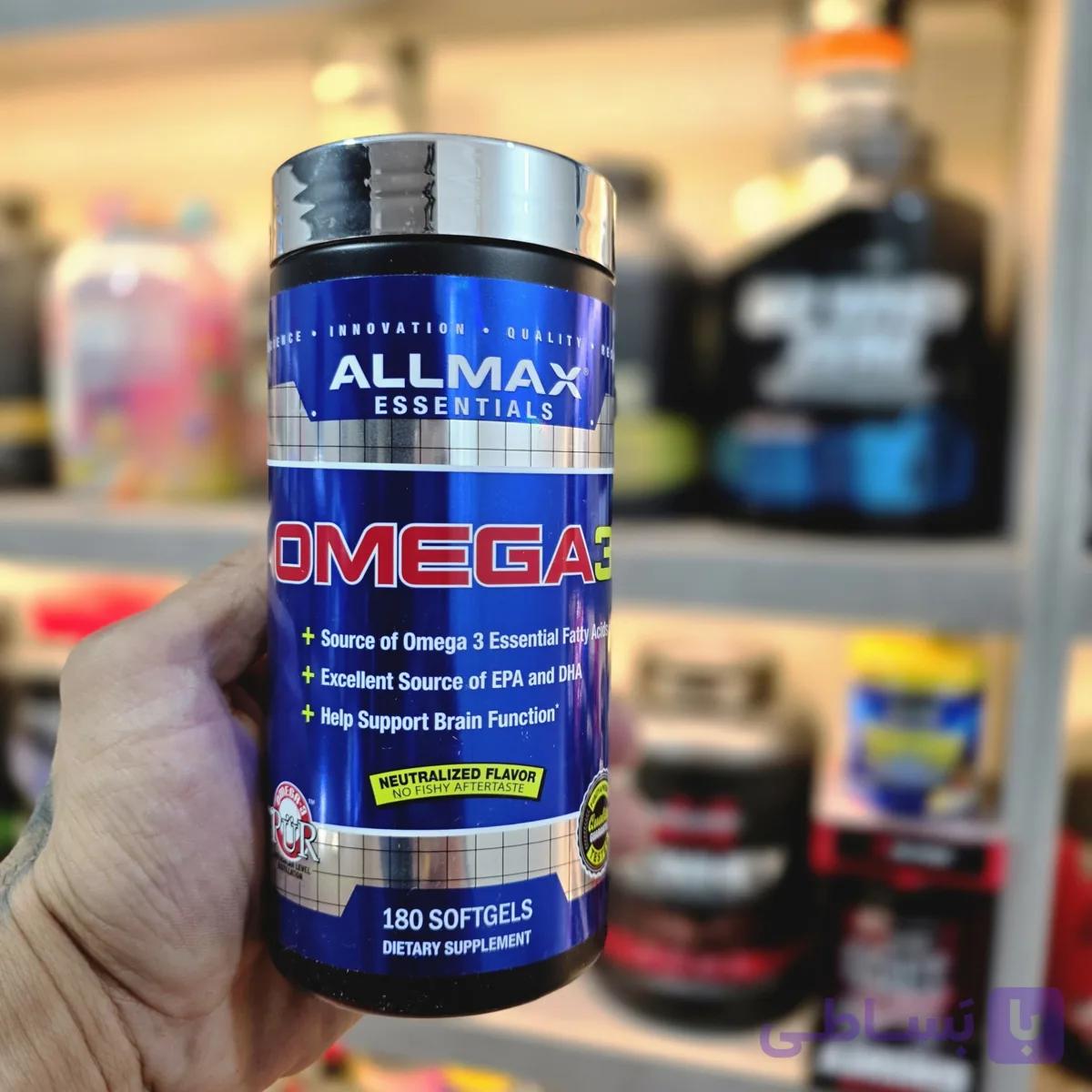 امگا ۳ آل‌مکس ۱۸۰ عددی (ALLMAX Omega-3 Fish Oil) — تصویر 1