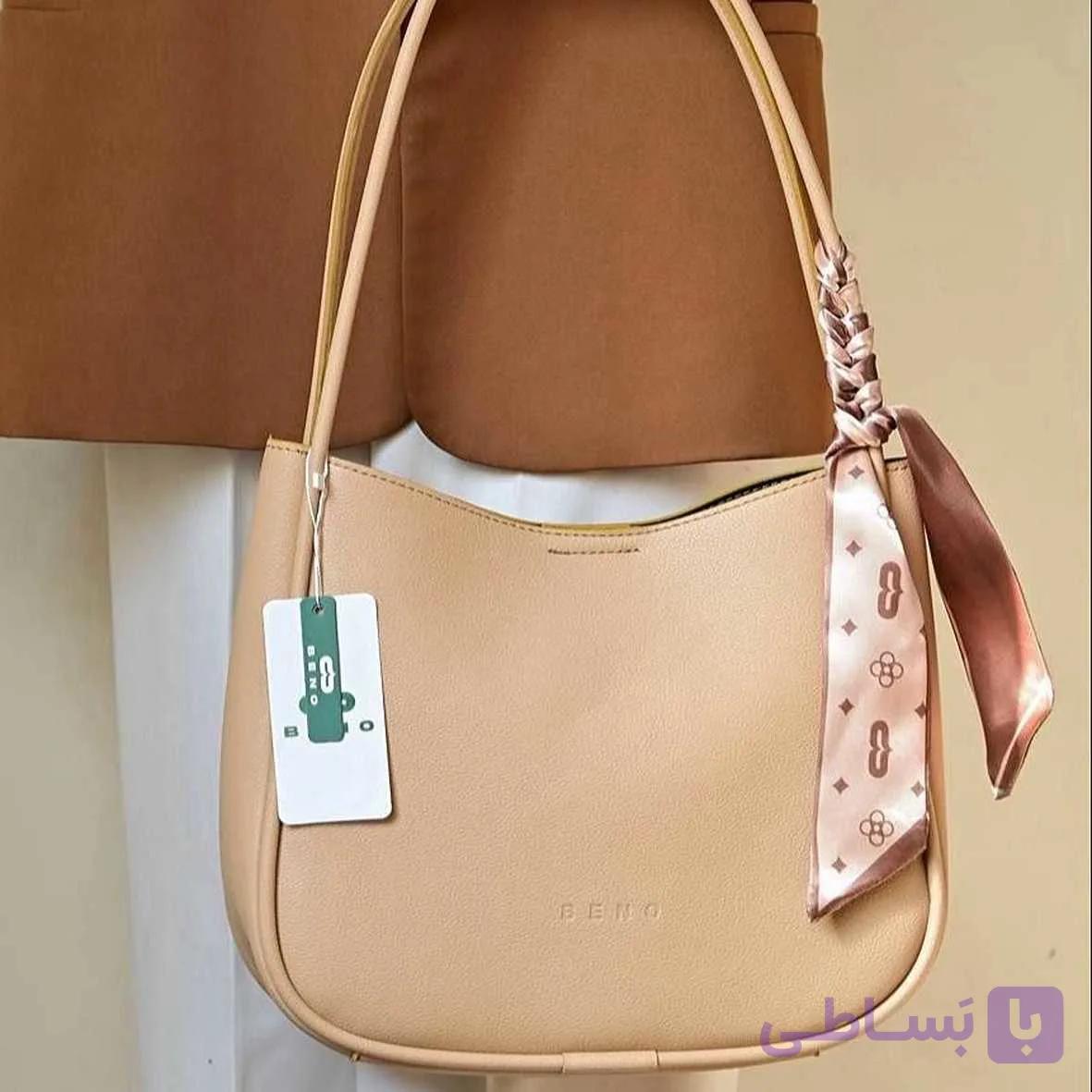 کیف زنانه بند شلنگی شالدار BENO کد 4901 — تصویر 1