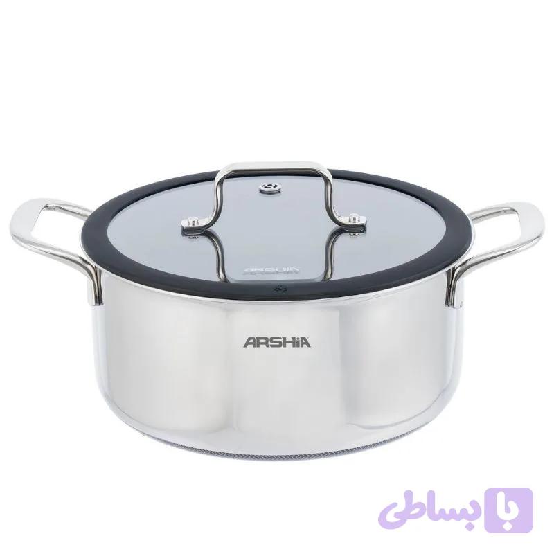 قابلمه استیل هیبرید کف لیزری 24 سانت عرشیا مدل SS622-3704 — تصویر 1