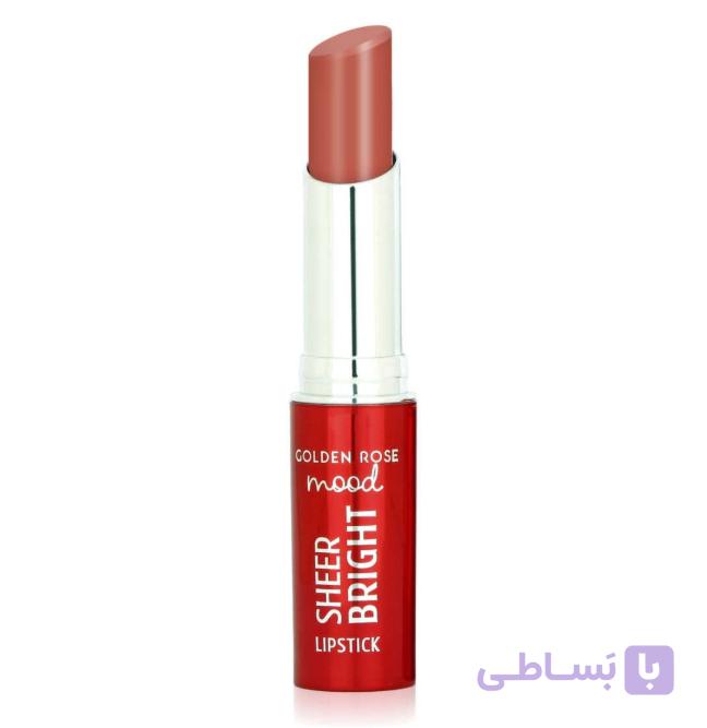 رژ لب براق گلدن رز Golden Rose مدل Sheer Bright رنگ Nude Glow شماره 101 — تصویر 1