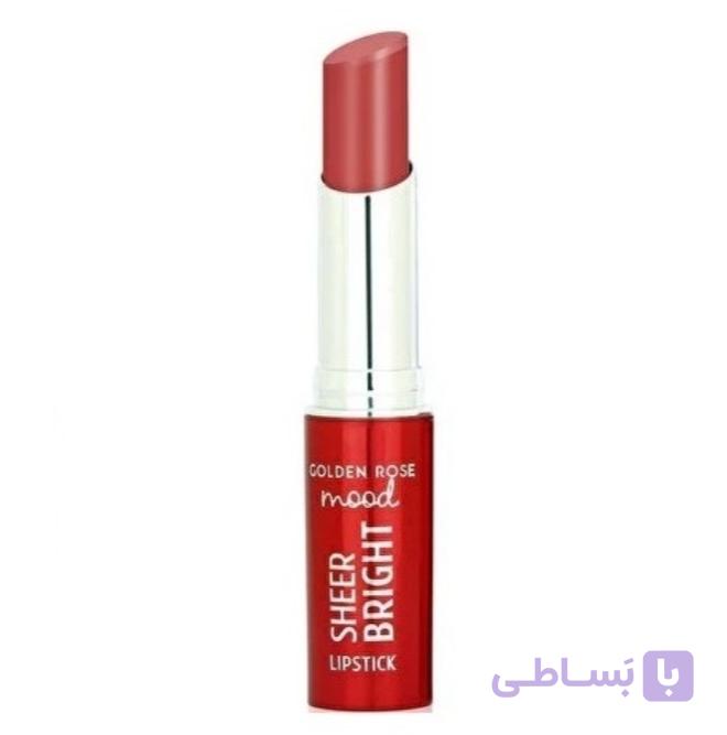 رژ لب براق گلدن رز Golden Rose مدل Sheer Bright رنگ Peach Bliss شماره 102 — تصویر 1