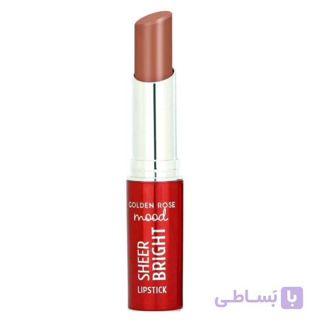 رژ لب براق گلدن رز Golden Rose مدل Sheer Bright رنگ Nude Latte شماره 104 — تصویر 1