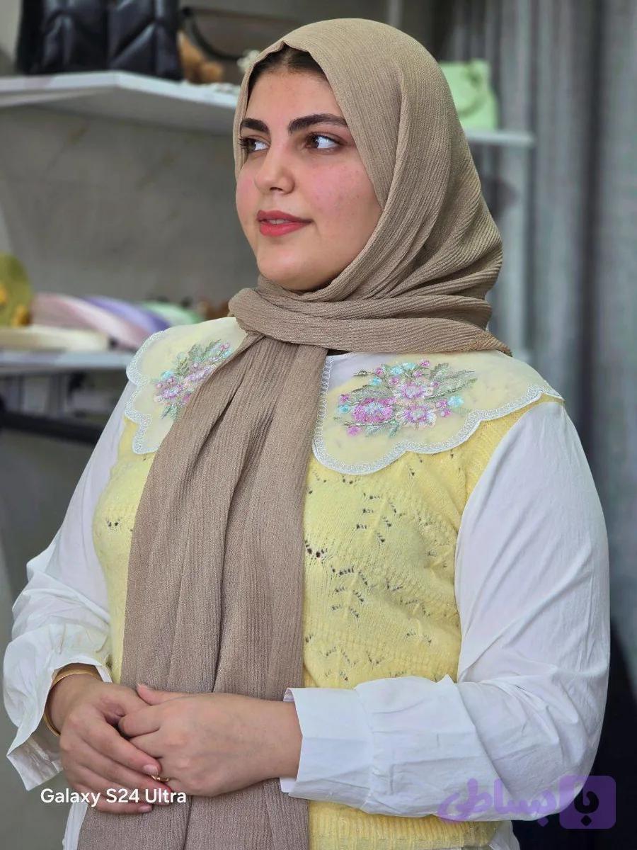 شومیز دوتیکه یقه گلدوزی🌸
