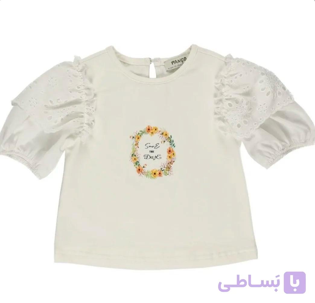 تیشرت برند panço (ترکیه🇹🇷) سفید یکسال دخترانه