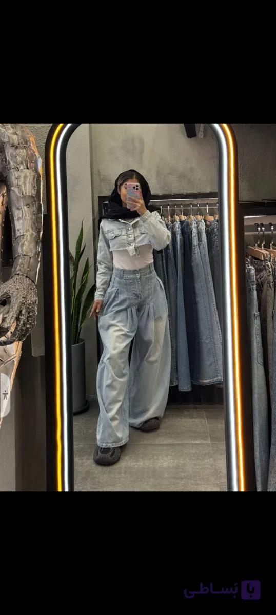 کت زنانه برند coop نیم تنه  جنس جین