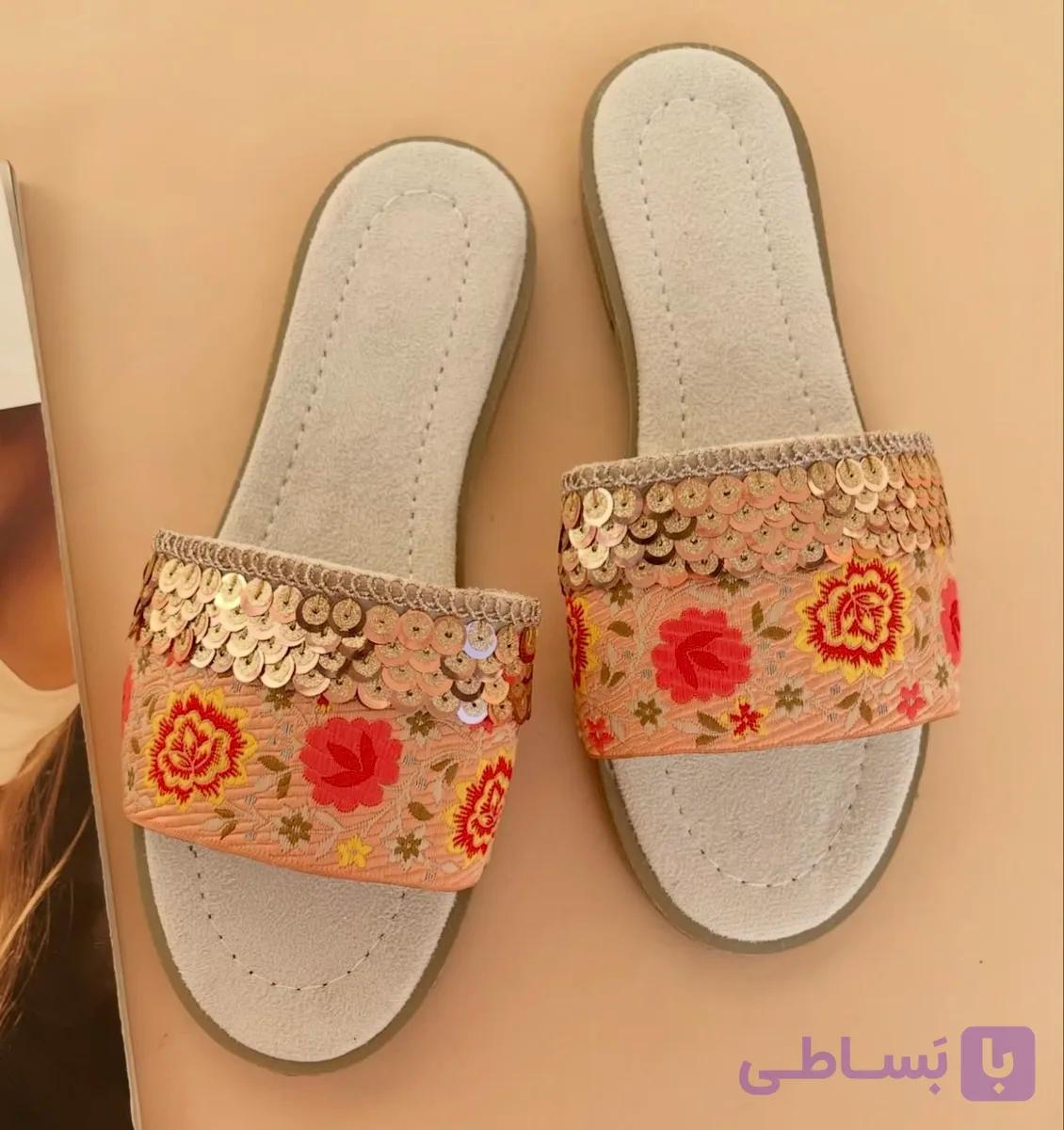 صندل زنانه سوزندوزی مرجان