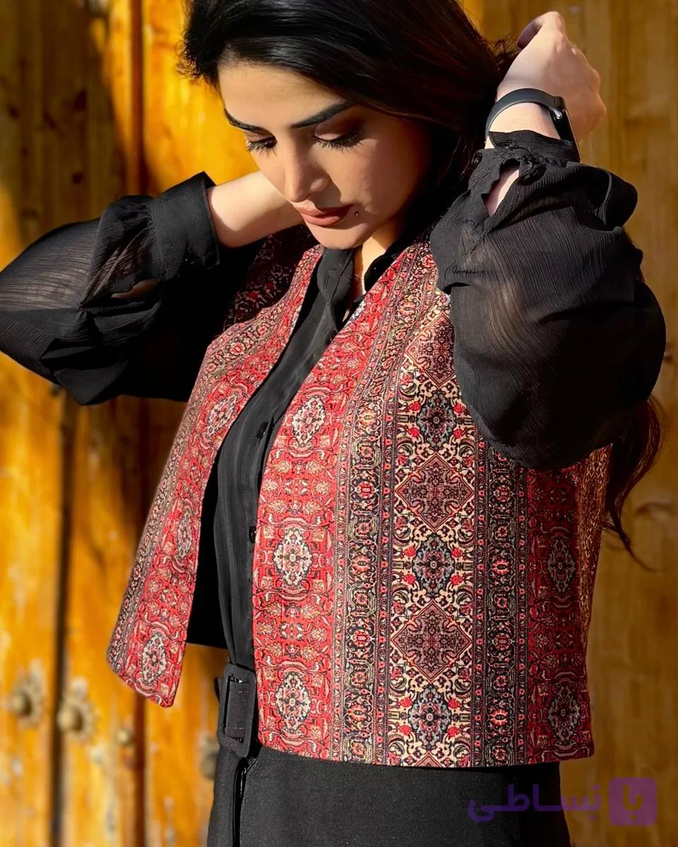 جلیقه زنانه مخمل مدل یزد