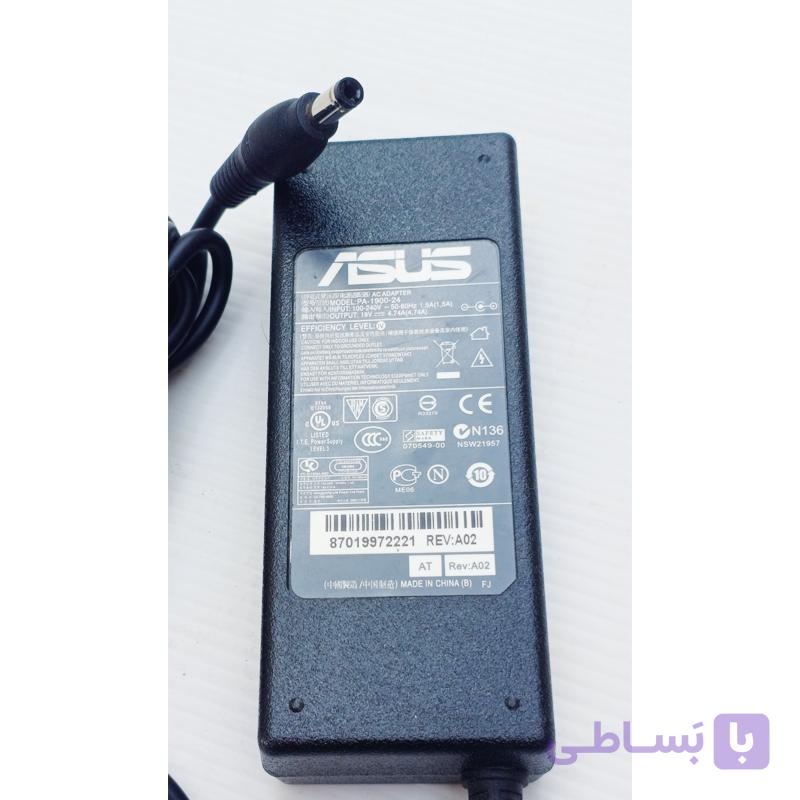 آداپتور شارژر لپ تاپ ASUS سر نرمال 19 ولت 4.7 آمپر اوریجینال — تصویر 1