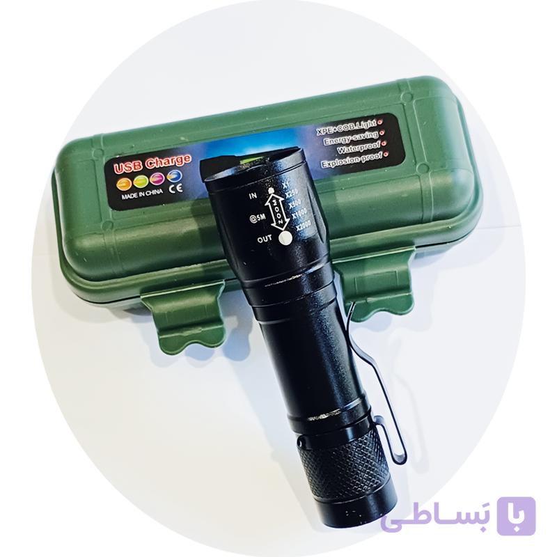 چراغ قوه پلیسی شارژی زوم دار Small Size سه کاره — تصویر 1