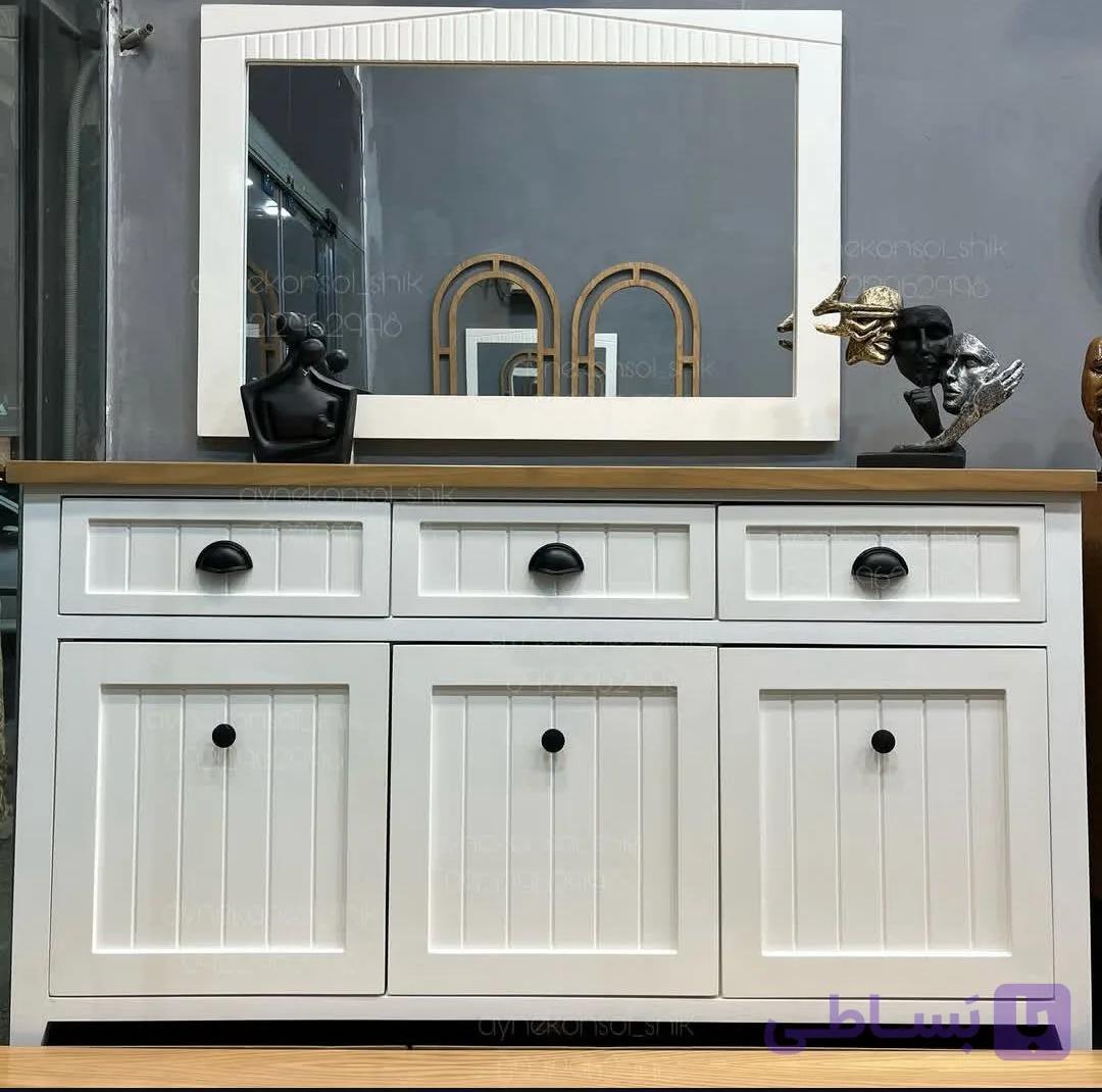 کنسول پذیرایی تمام MDF مدل406 با روکش طبیعی چوب بلوط و راش در 2سایز