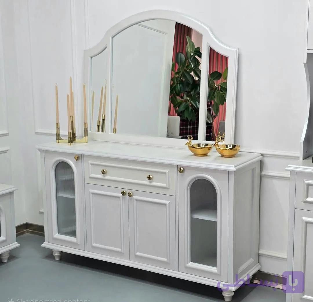 کنسول پذیرایی تمام MDF مدل 405 پایه های چوبی خراطی در 2سایز