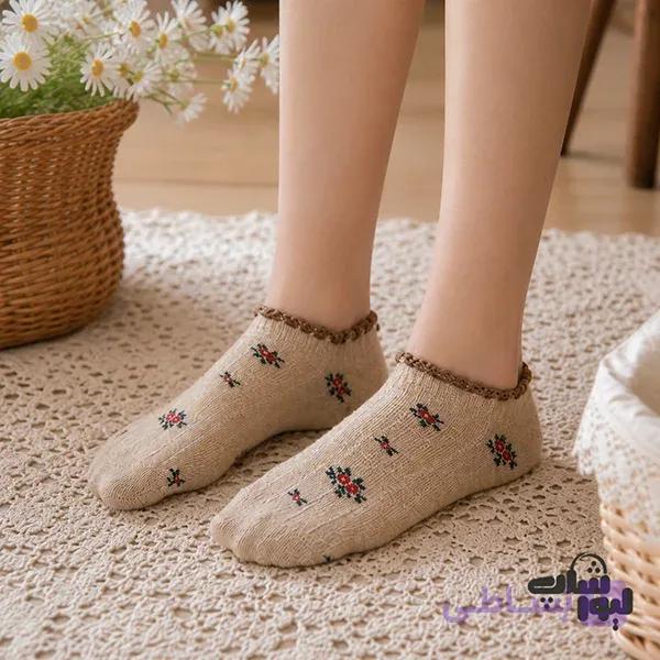 جوراب دخترانه کوتاه مچی فانتزی ساده کد 670 — تصویر 1