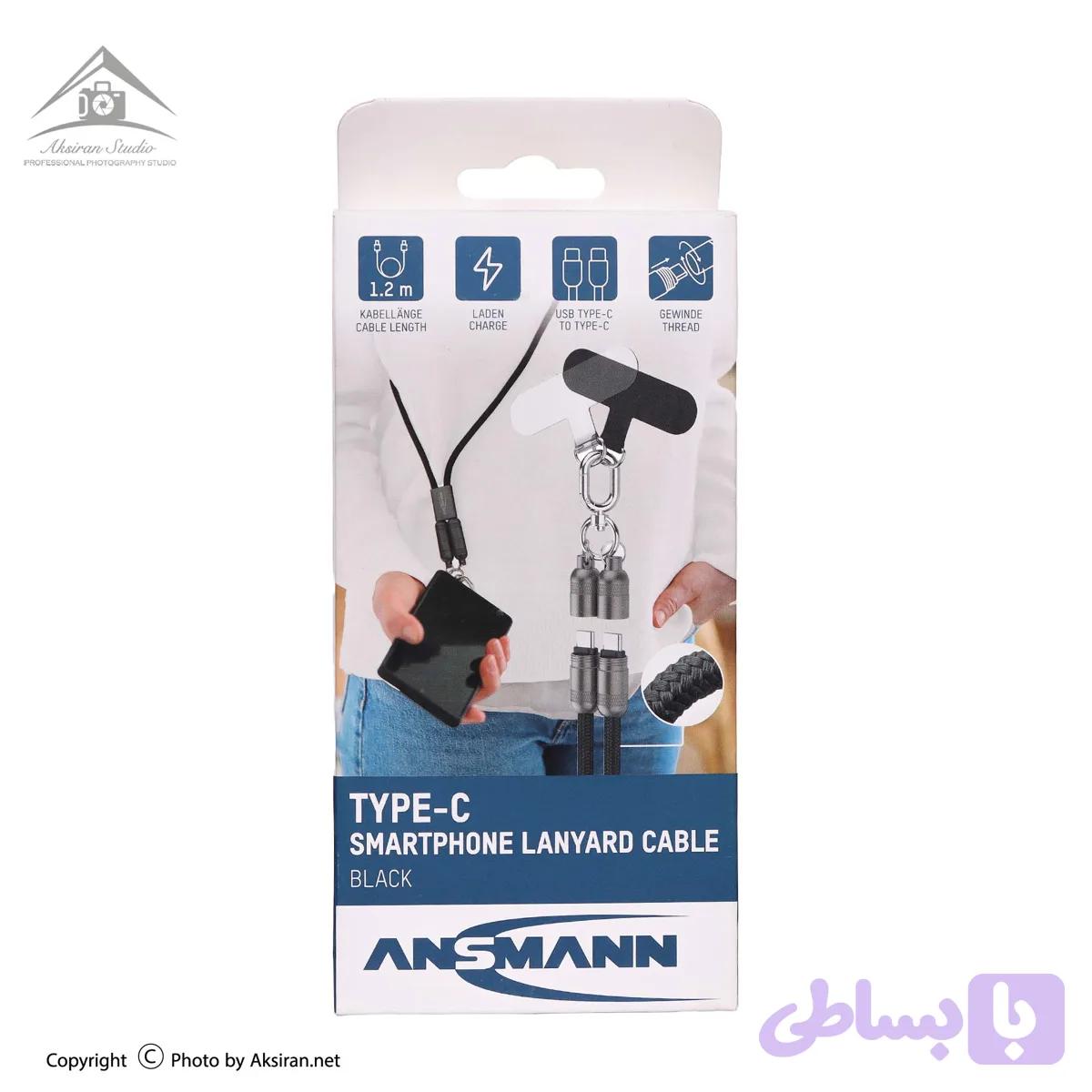 بند آویز موبایل و کابل شارژ تایپ سی به تایپ سی آنسمن مدل Lanyard — تصویر 1