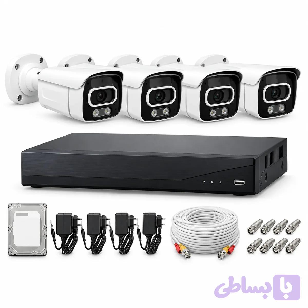 پک 4 دوربین مداربسته هایسنس 2 مگاپیکسل + دستگاه XVR 5 مگاپیکسل + هارد 500 گیگ | فروش ویژه