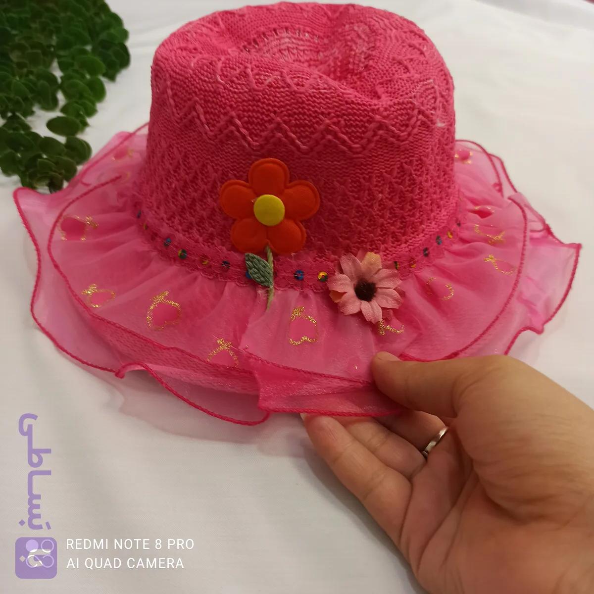 کلاه حصیری دخترانه 👒لبه دار مخصوص روزهای گرم تابستان