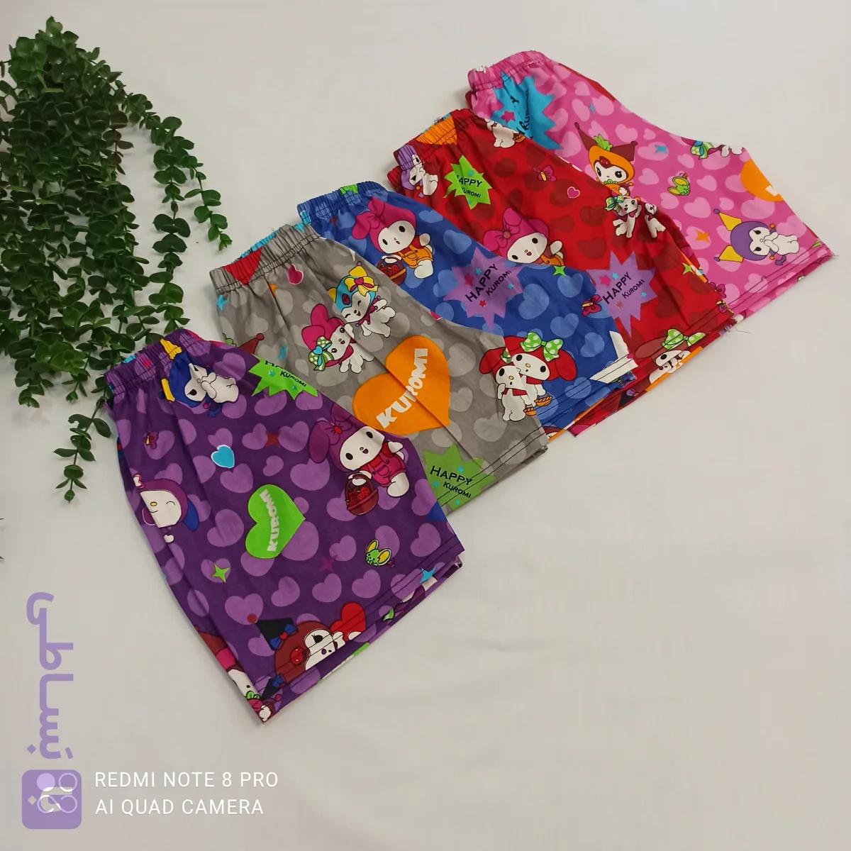 شلوارک دخترانه رنگی جنس نخی
