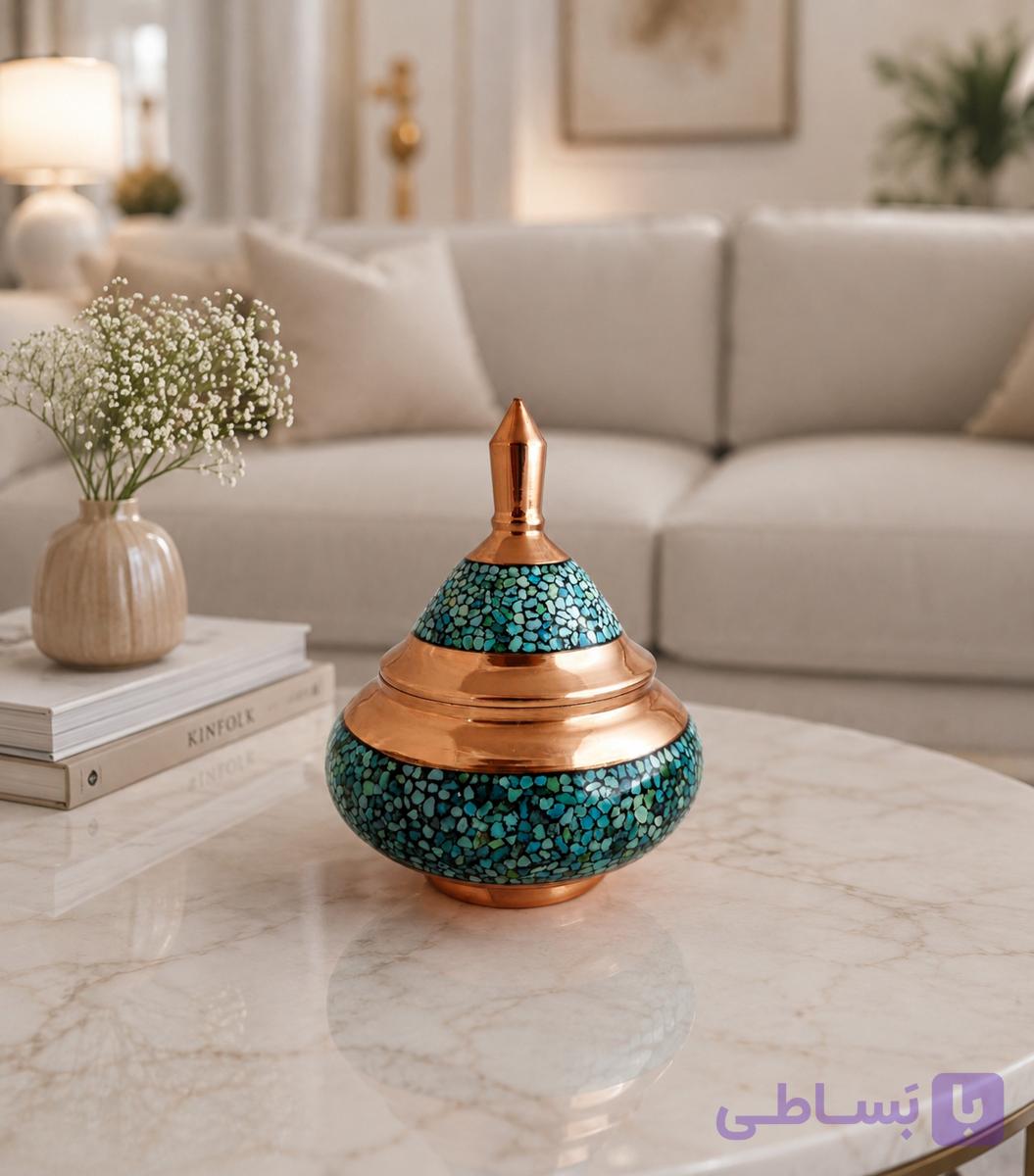 قندان فیروزه کوبی ۱۷سانتی