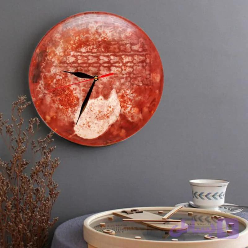 ساعت دیواری سرامیکی دست‌ساز نارسیس، تک‌نسخه با رنگ منحصربه‌فرد انتزاعی – N3.clock