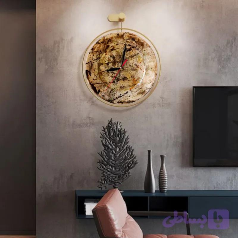 ساعت دیواری سرامیکی دست‌ساز نارسیس، تک‌نسخه با رنگ منحصربه‌فرد انتزاعی – N7.clock
